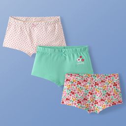 Pine Kids Cotton Lycra Knit Panties with Floral Print & Bow Applique Pack of 3 (Colour May Vary )-image-7