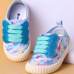 Cute Walk by Babyhug Slip On Casual Shoes with Marble Design & Glitter Detailing - Blue-image-48