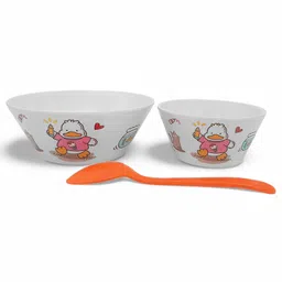 Superware Melamine Kids Snack bowls with spoon - duck ( Set of 3 )-picture-12