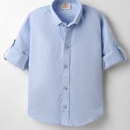 Rikidoos Full Sleeves Solid Shirt - Light Blue-image-34