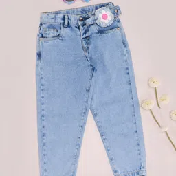 Pantaloons Junior Denim Solid Jeans With Zipper Bag - Light Blue-picture-27