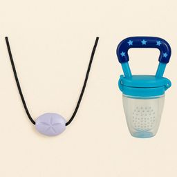 Badal Kidz Baby Natural Tlismi Moti and Feeding Fruit Food Nibbler 100% Bpa Free , made up of silicone and plastic - Blue-23