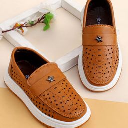 Cute Walk by Babyhug Slip On Solid Loafer - Tan-picture-31