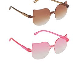 DukieKooky Unisex Kids Brown Lens & Brown Square Sunglasses with-29