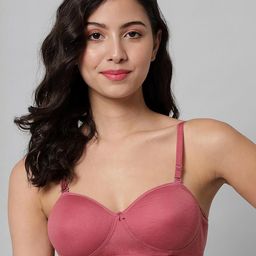 Women Cotton Red,Light Blue,Blue Padded Non-Wired Lingerie Bra Sport wear Gym Crop Tank Top-53