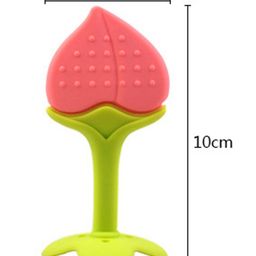Numum Silicone Peach & Strawberry Shape Teether Pack of 2 - Multicolour (Color and design may vary) image 3