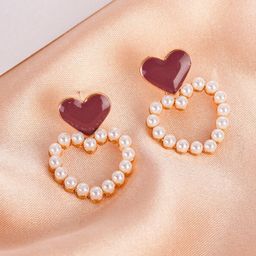 DressBerry Heart Shaped Studs Earrings-image-63