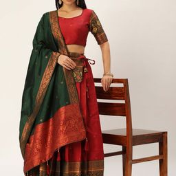 DIVASTRI Semi-Stitched Lehenga & Unstitched Blouse With Dupatta-6