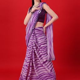 Thishma Tie and Dye Mirror Work Pure Georgette Saree-image-72