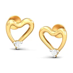 KUBERBOX 18KT Cheerful Heart Diamond Studded Stud Earrings-1.62 gm-image-99