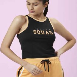 Ajile by Pantaloons Black Cotton Graphic Print Sports Top-picture-17