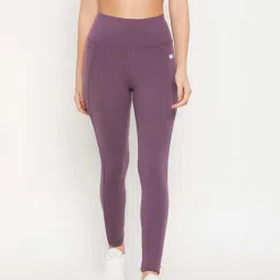 Clovia Purple High Rise Sports Tights-picture-19
