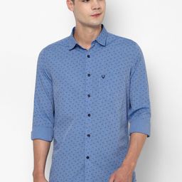 Allen Solly Men Blue Pure Cotton Slim Fit Printed Casual Shirt-image-82