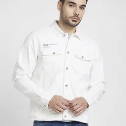 SPYKAR Spread Collar Denim Jacket-image-100