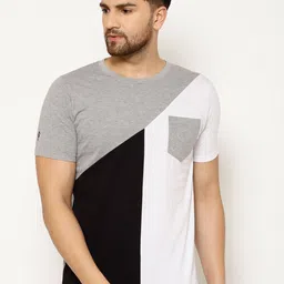 EPPE Men Grey Colourblocked Round Neck T-shirt-image-14