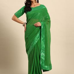 Purple State Embellished Sequinned Saree-image-16