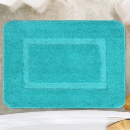 Saral Home Mint-Green Racer-Track Micro Soft & Water Absorbent Anti-Skid Bath Rug-image-5