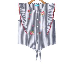 Miyo Girls White Striped Shirt Style Top-image-22