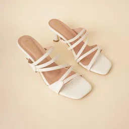 Mast & Harbour Women Striped Party Kitten Sandals-picture-32