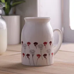 CLAY CRAFT White & Red 4-Pieces Printed Bone China Cups Set-21