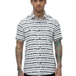 Mufti White Slim Fit Striped Cotton Shirt-picture-32
