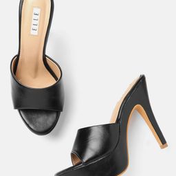 ELLE Black Solid Stilettos-51