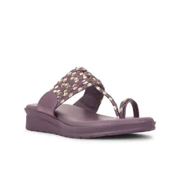 Bata Embellished One Toe Flats-image-45