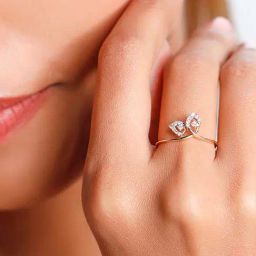 Mia by Tanishq 14k Gold Timeless Leafy Casual Diamond Ring for Women-image-8