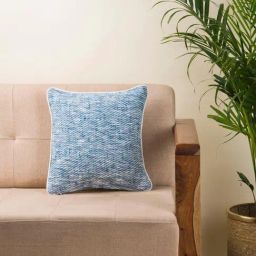 Fabindia Blue Cotton 32 TC 500 GSM Cushion Cover-image-38