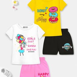 HERE&NOW Girls Printed T-shirt with Shorts-picture-25