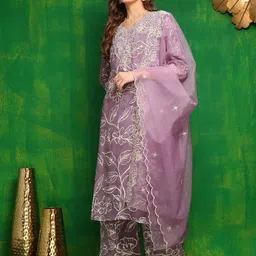 KALINI Women Floral Printed Regular Patchwork Kurta with Palazzos & With Dupatta-picture-49