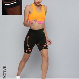 HRX by Hrithik Roshan Running Women Jet Black Rapid-Dry Brand Carrier Shorts-picture-55