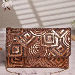 Anekaant Geometric Embellished Structured Sling Bag-12