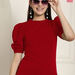 Metronaut Pack Of 2 Puff Sleeves Peplum Top-image-74