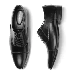 INVICTUS Men Black Solid Formal Oxfords-picture-2