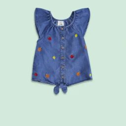 Pantaloons Baby Blue Cotton Printed Top-image-57