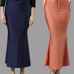 TWIN BIRDS Navy & Peach Plain Saree Shapewear - Pack Of 2-picture-13