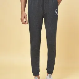 Ajile by Pantaloons Dark Grey Melange Slim Fit Printed Joggers-image-82