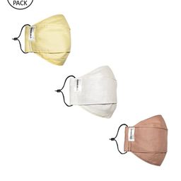 CARRIALL Unisex Pack Of 3 Assorted 3-Ply Reusable Cotton Cloth Face Masks-2