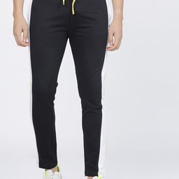 The Indian Garage Co Men Black & Yellow Striped Slim-Fit Track Pants-image-54