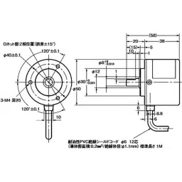 Omron Absolute Type Rotary Encoder, E6C3-AG5C 720P/R 1M image 2