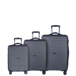 Carriall Groove Grey Striped Hard Trolley Bag Pack of 3 - 55cms, 65cms & 75cms-7