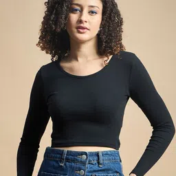 The Roadster Lifestyle Co. Ribbed Fitted Crop Top-picture-29