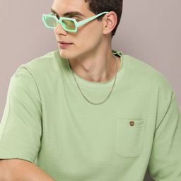 DILLINGER Men Waffle Structure Self Design Pure Cotton Pockets T-shirt-image-42
