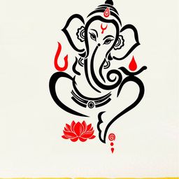 rawpockets Black & Red Lord Ganesha Wall Stickers-picture-4