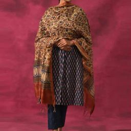 Folksong By W Beige Printed Dupatta-46