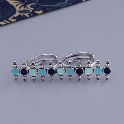 Voylla Women Silver-Plated & Blue Finger Ring-55