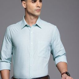 Raymond Slim Fit Grid Tattersall Checks Pure Cotton Formal Shirt-image-41