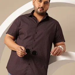 Sztori Plus Size Geometric Print Pure Cotton Casual Shirt-image-76