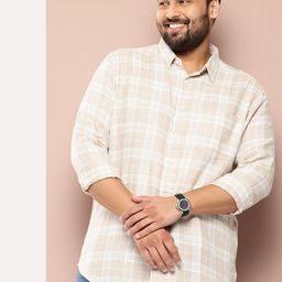 Sztori Men Plus Size Checked Casual Shirt-image-30
